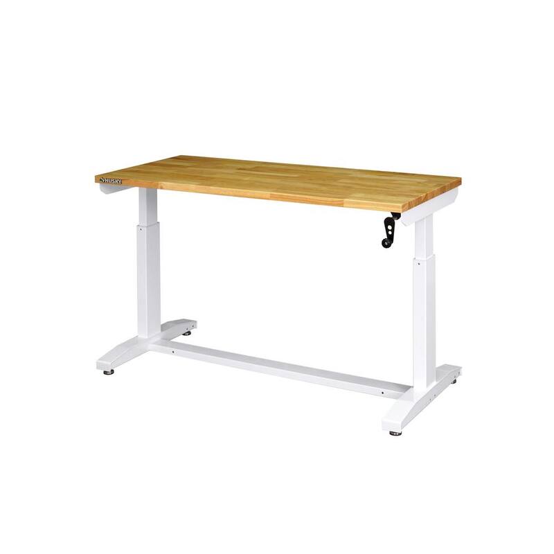 Adjustable Height Work Table in White D512241