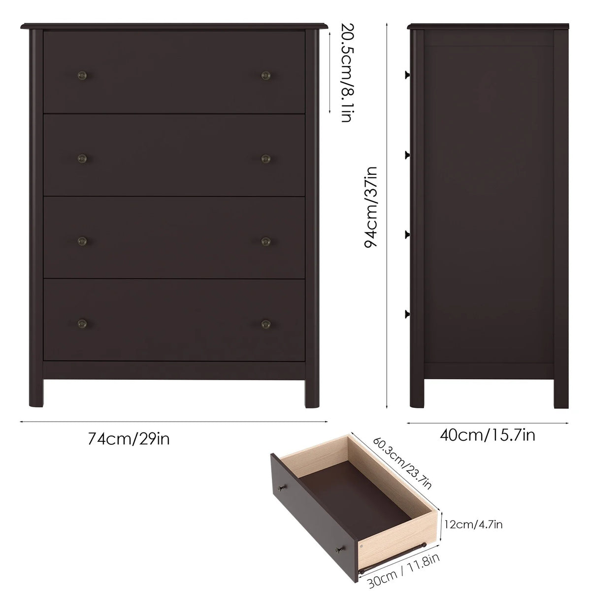 White 4 Drawer Dresser O3392