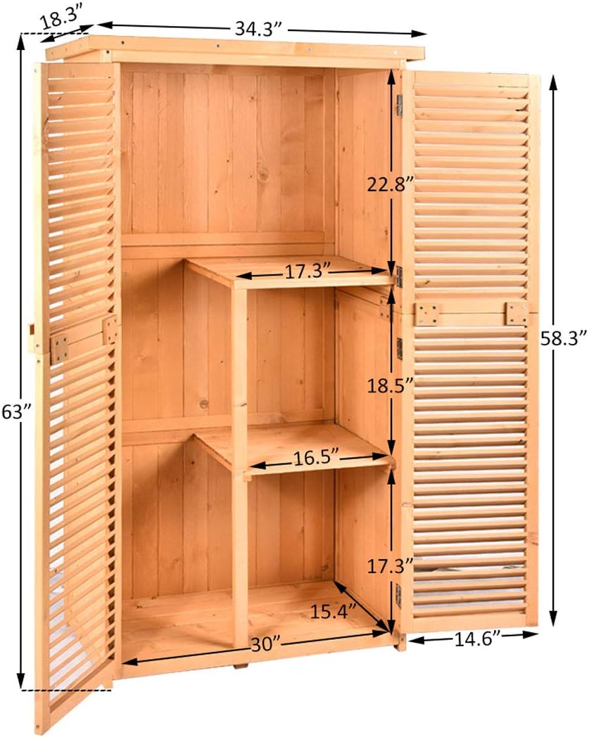 63 Outdoor Fir Wood Storage Shed N95542