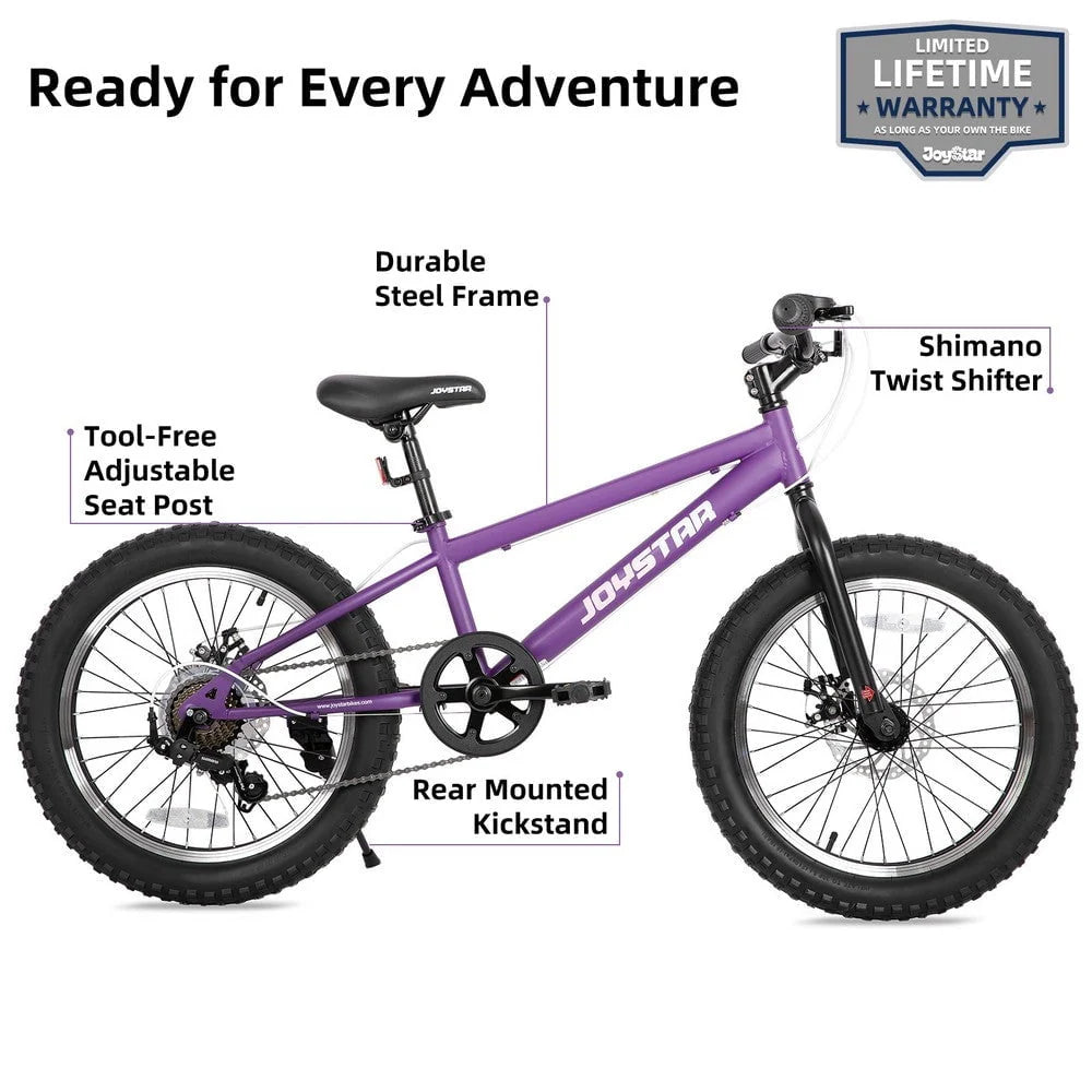 20 Inch 7 Speed Disc Brakes Fat Tire Kids Mountain Bike I142175