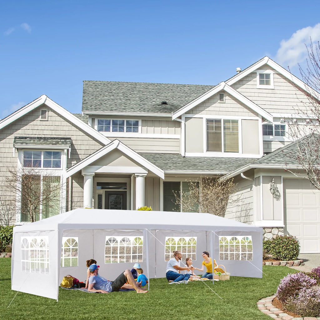 10'x 20' White Party Tent with Sides Q6384