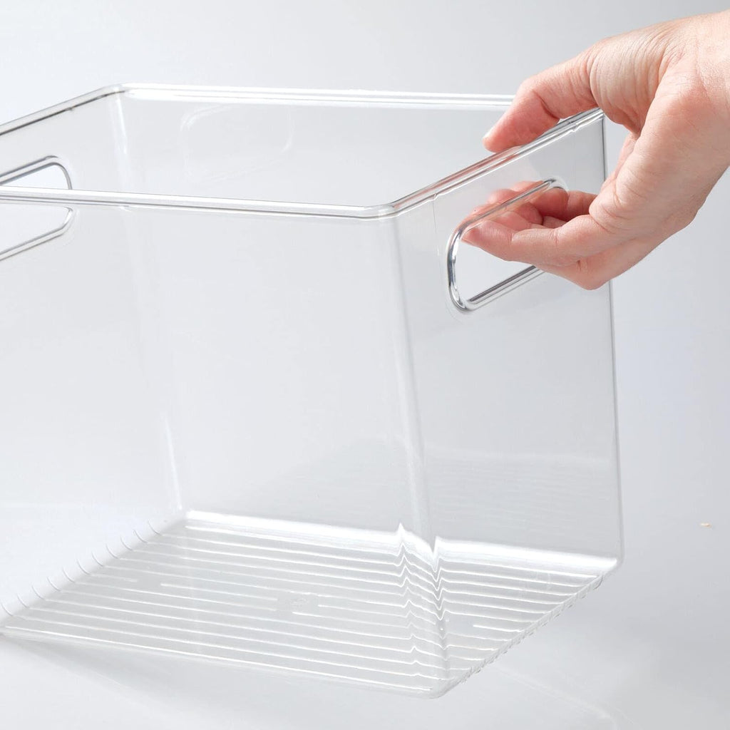 Clear 8 Pack Plastic Storage Organizer Bin Basket with Handle T64464