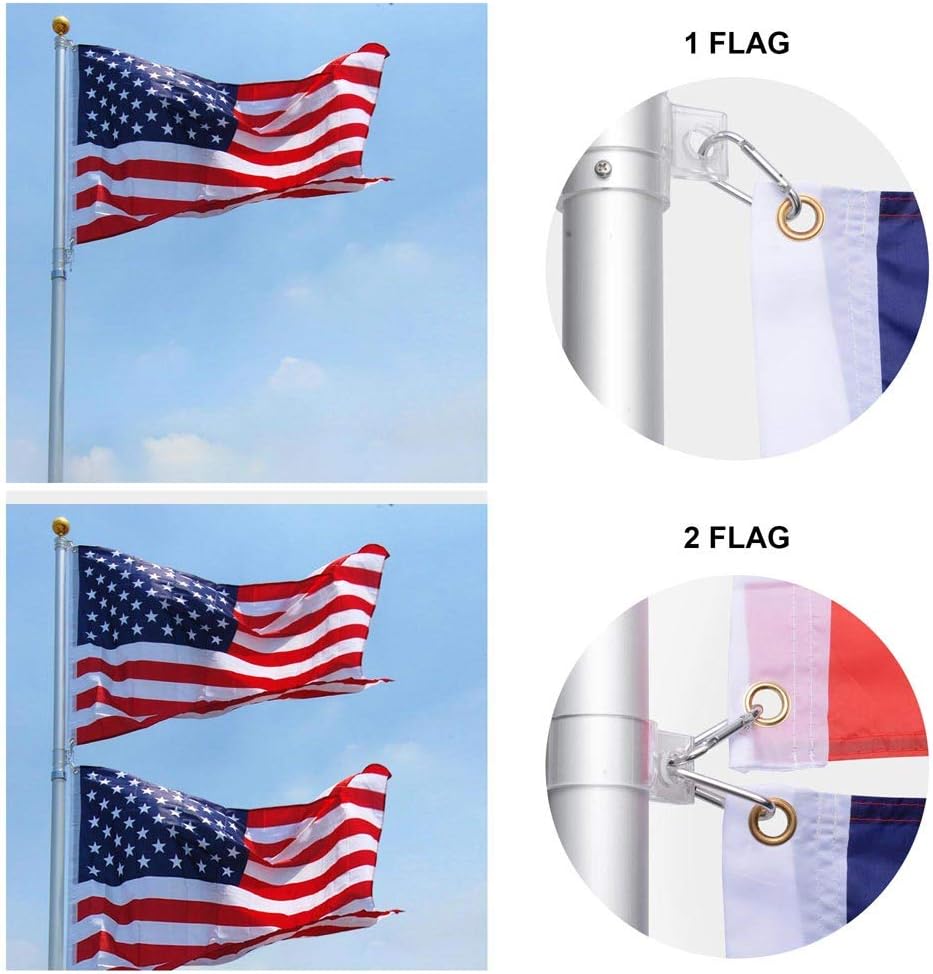 25FT Telescoping Aluminum Flagpole Kit Z664004