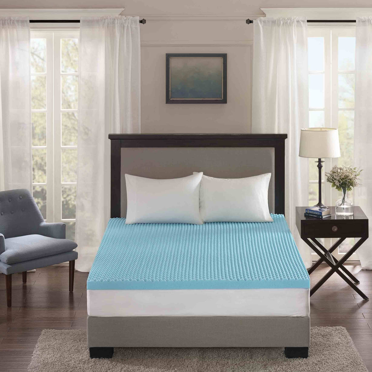 3-Inch Gel Memory Foam Topper Blue Cal King T248