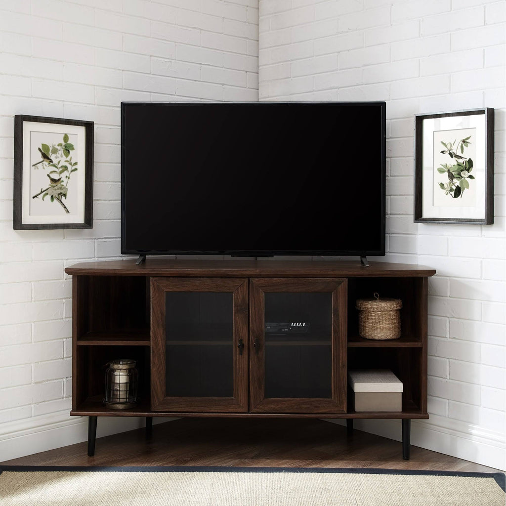 48-Inch Glass Door Corner TV Console D12742