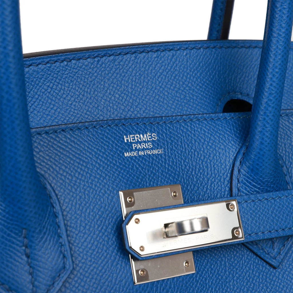 Birkin 30 Bleu France Epsom Palladium Hardware T381329