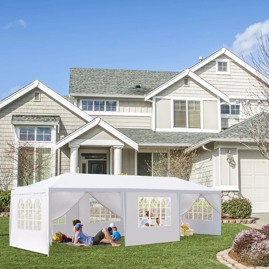10'x 20' White Party Tent with Sides Q6384