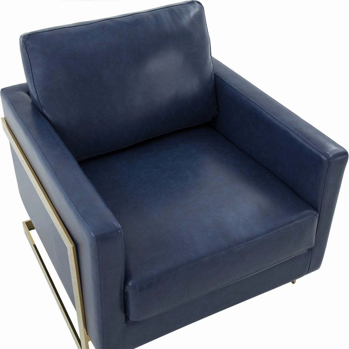 Navy Blue Leather Accent Chair M6082