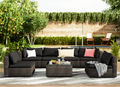 Black Wicker Sectional Sofa L602091