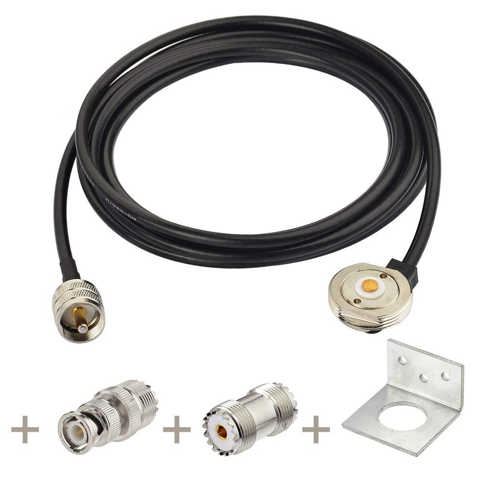 Antenna Mount to PL-259 Cable with L-Bracket and BNC Adapter K122