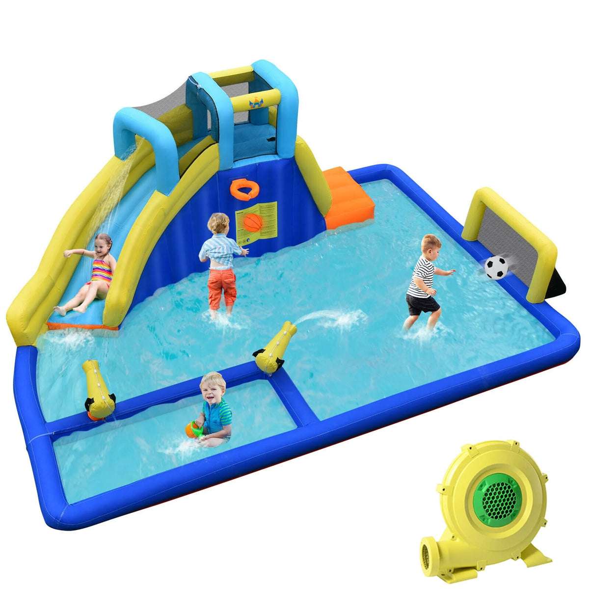 Inflatable Water Slide Bounce House Splash Pool with Blower P652
