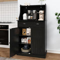 54" Black Kitchen Pantry Storage Cabinet with Doors and Adjustable Shelves N9441