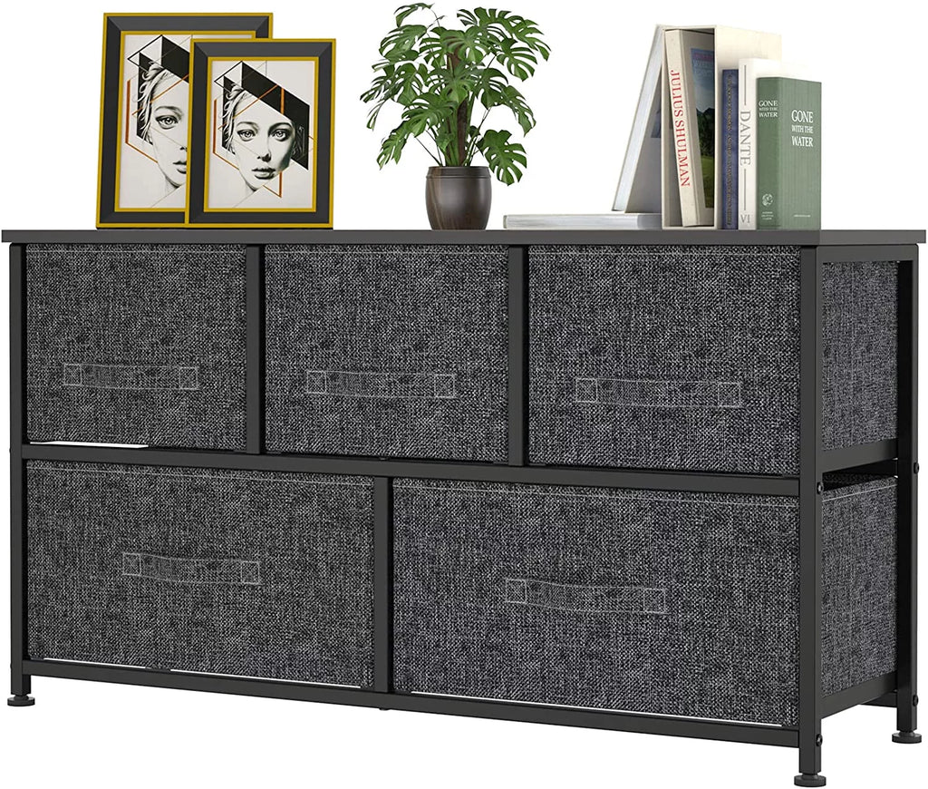 Fabric 5 Drawer Dresser Storage Tower A7858