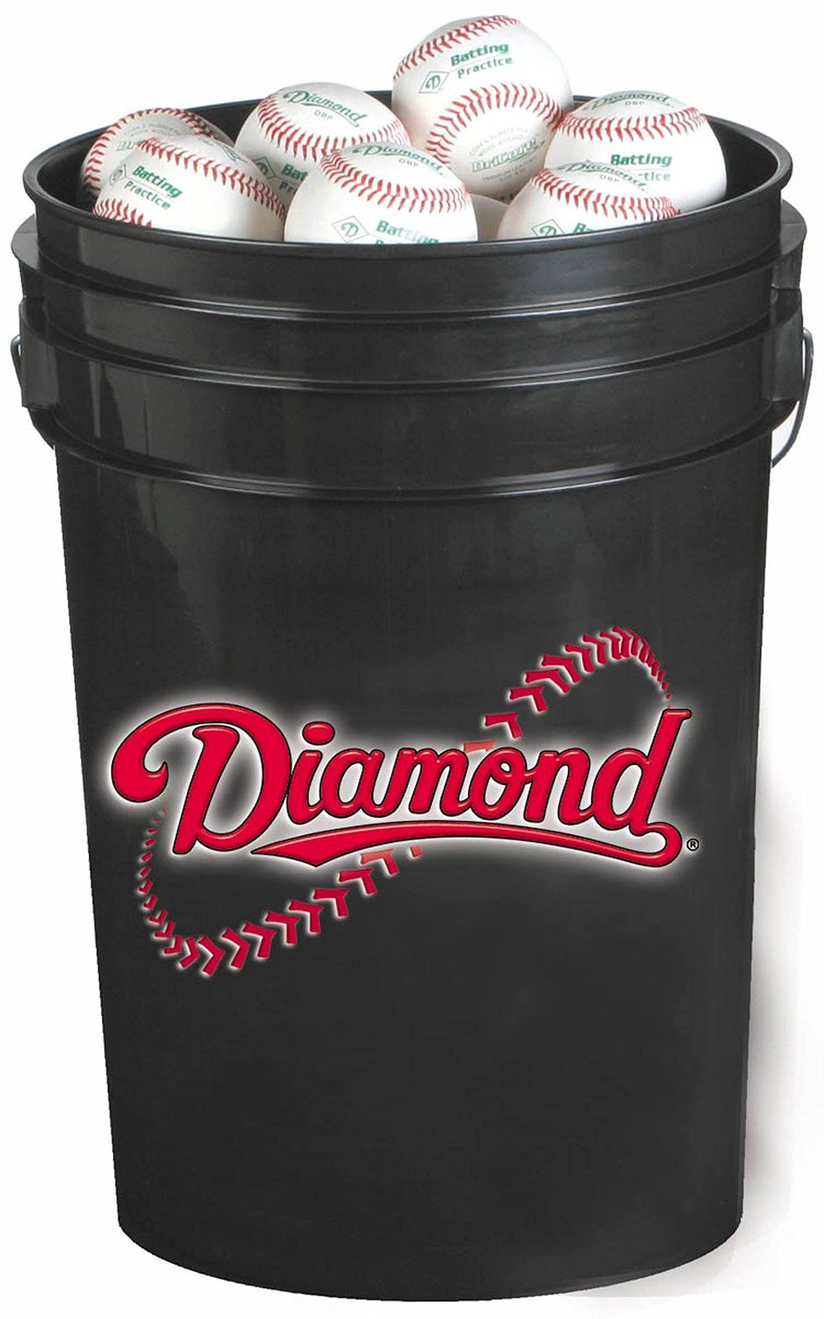 Black Bucket with 30 Baseballs B663