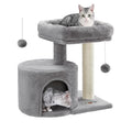 Light Gray Cat Tree Tower with Sisal Scratching Post G697292