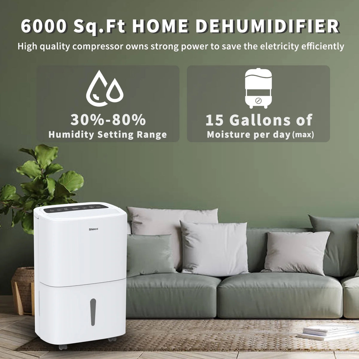 120-Pint Dehumidifier with Drain Hose E538629