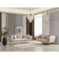 2 Pc Beige Wood Living Room Set A52904