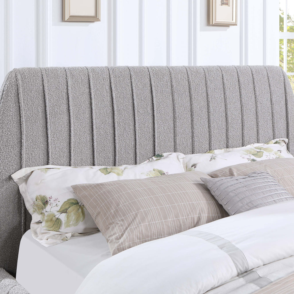 Gray California King Fabric Panel Bed D181