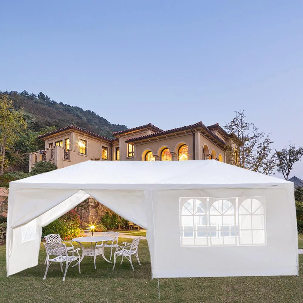 10'x 20' White Party Tent with Sides Q6384