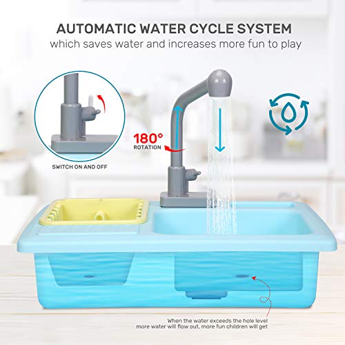 Pretend Play Kitchen Sink Toys with Cooking Stove Pot and Pan P212505