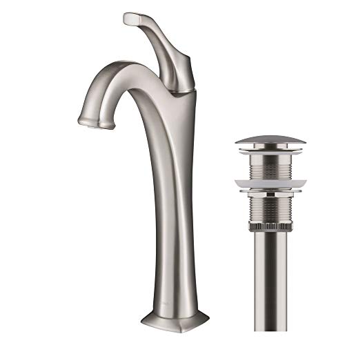 Brushed Gold Vessel Bathroom Faucet with Pop-Up Drain Q703380