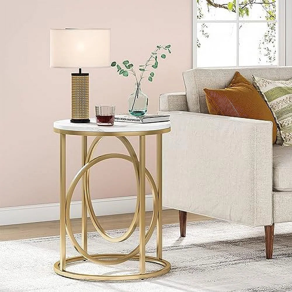 Round End Table Set of Two with Wood Top Q4116