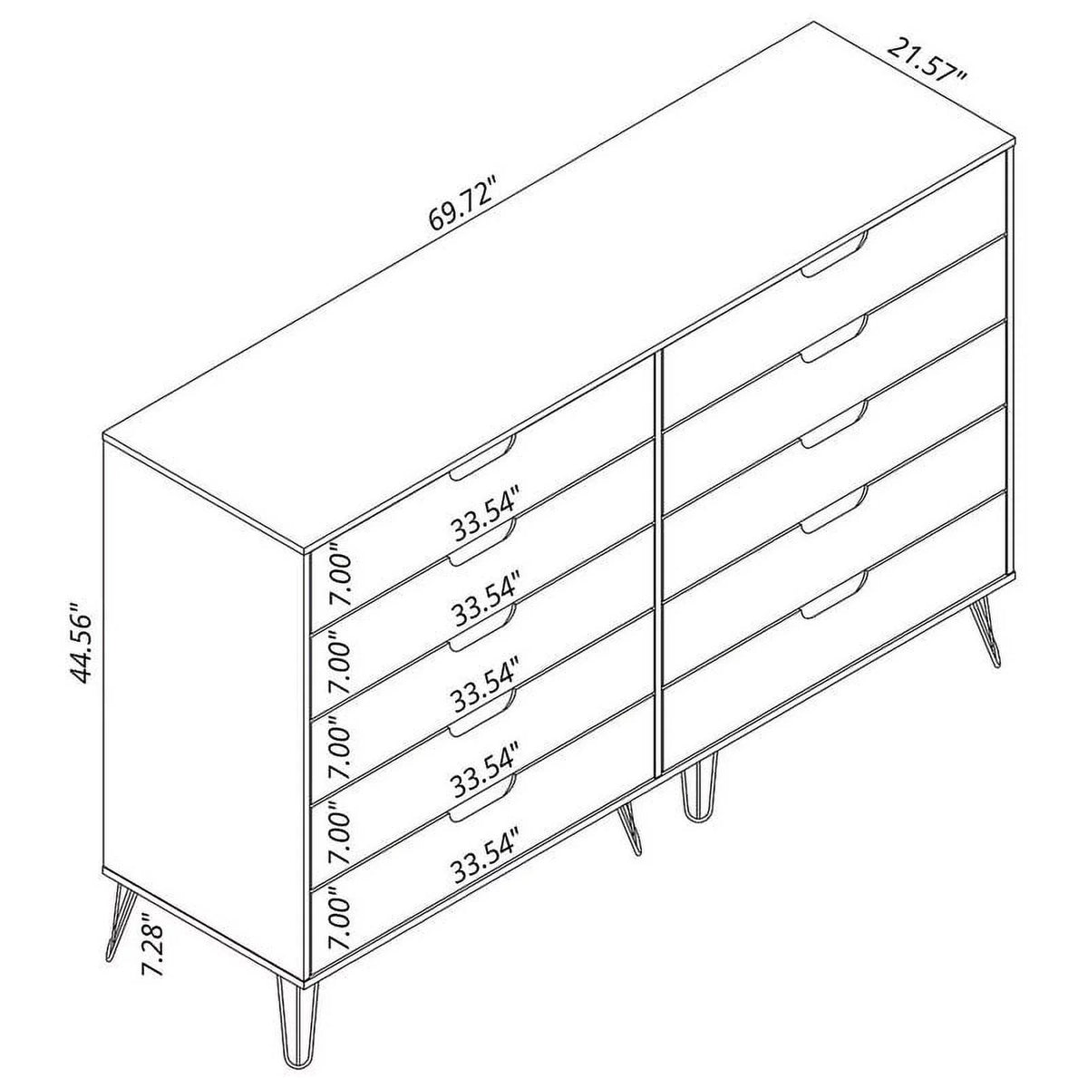 10 Drawer Contemporary Wood Dresser H8209