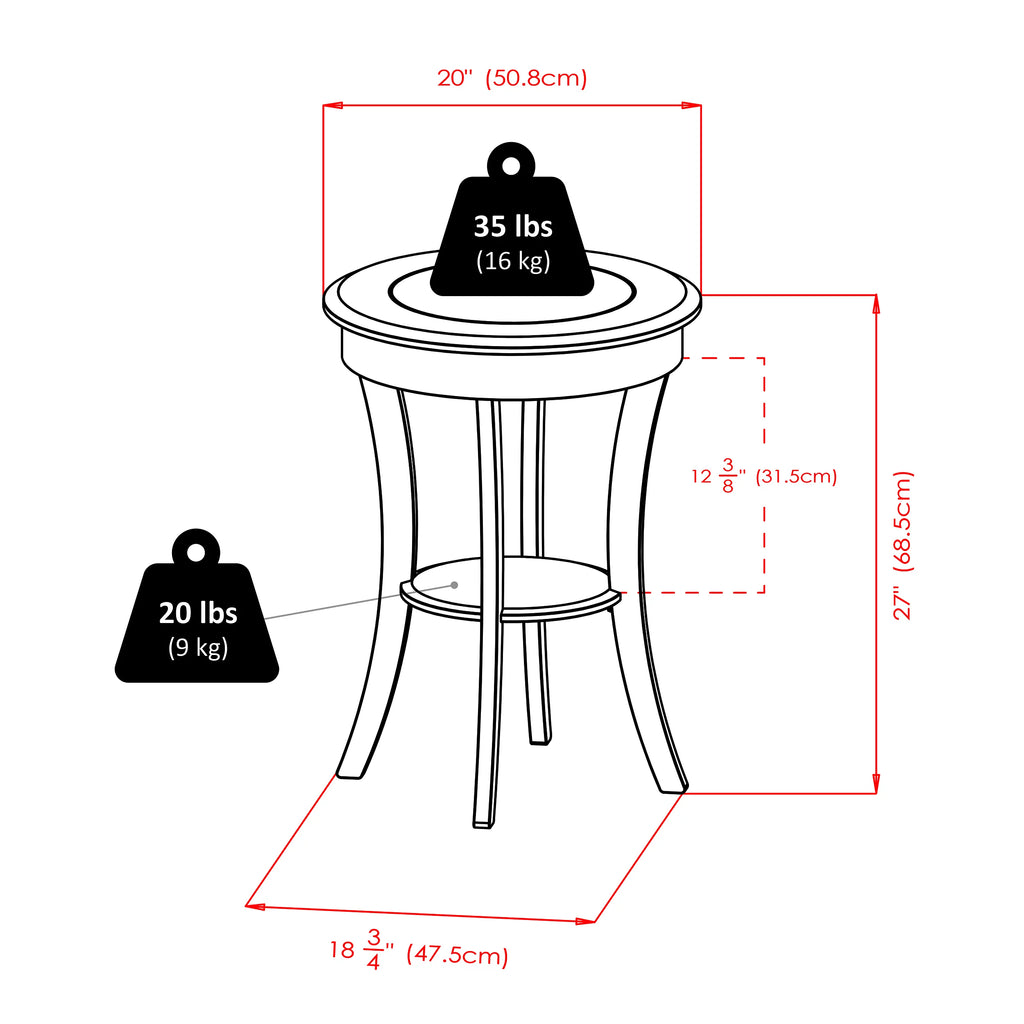 Round Accent Table with Glass Top R26497