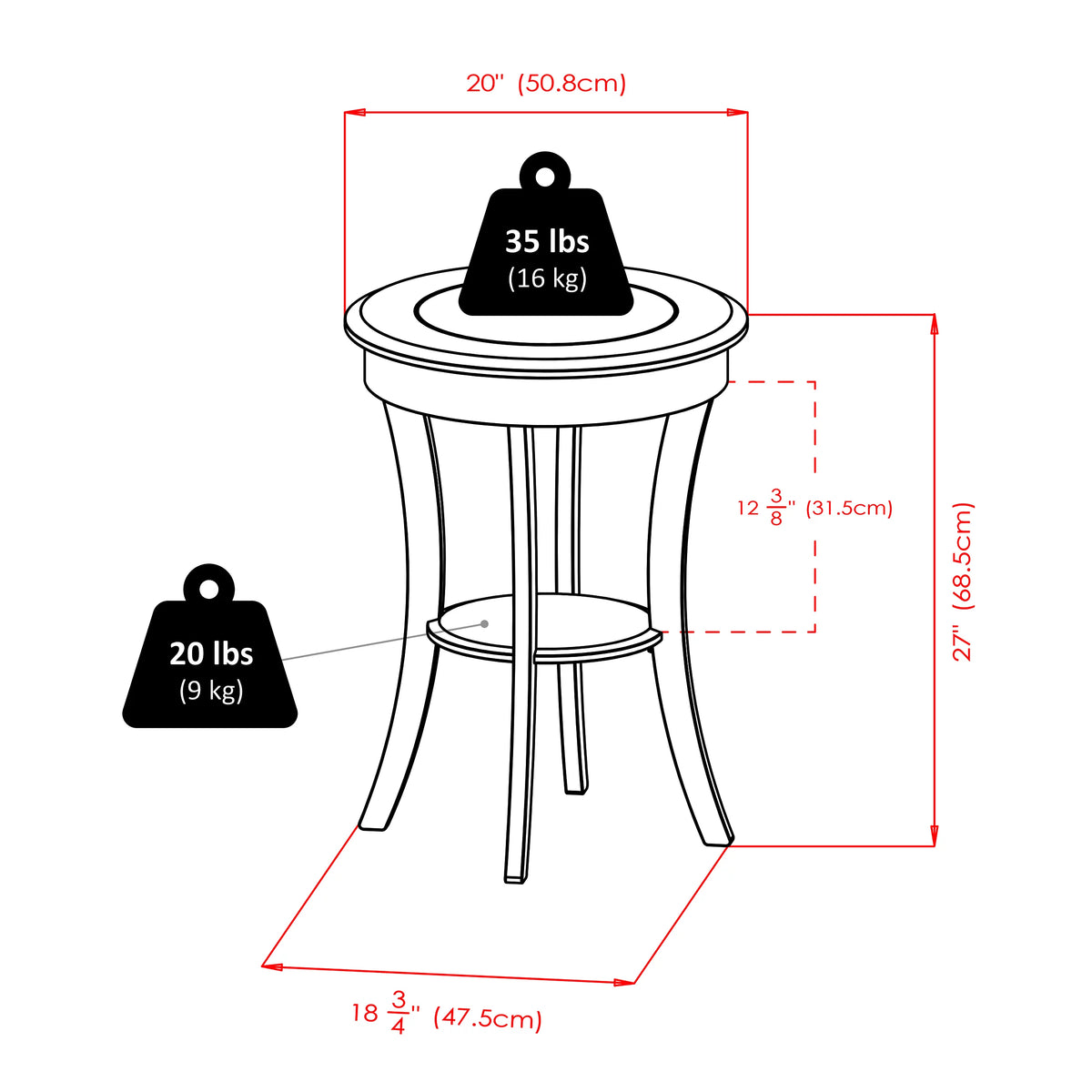 Round Accent Table with Glass Top R26497