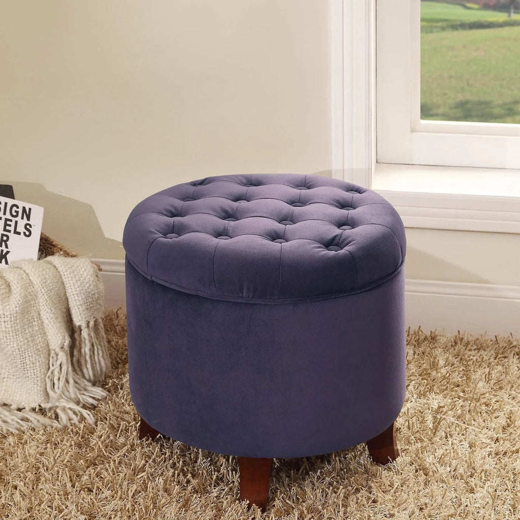 Large Round Storage Ottoman X798