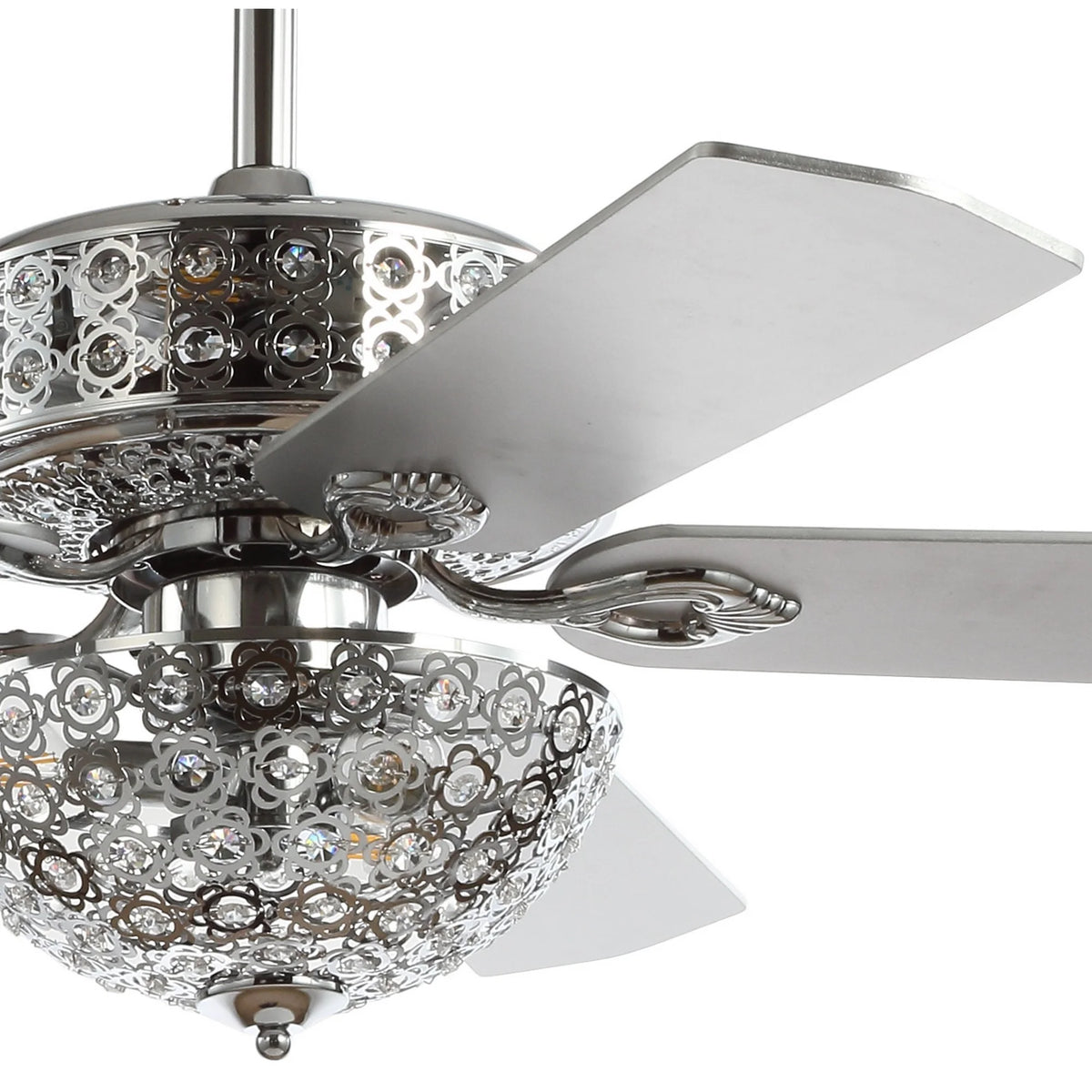 52" 6-Light Metal Wood LED Ceiling Fan J3468