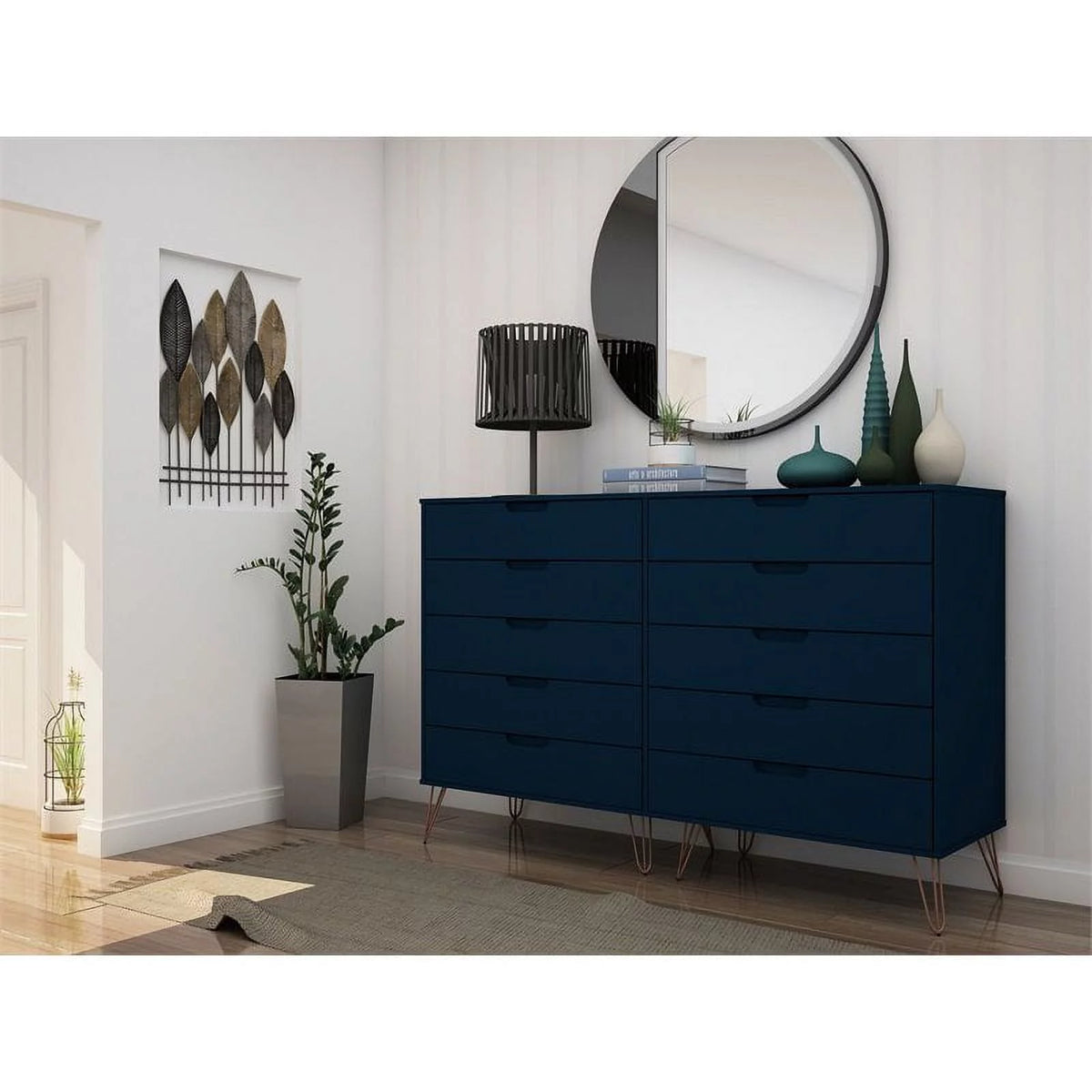10 Drawer Contemporary Wood Dresser H8209