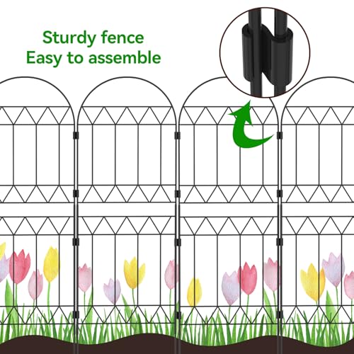 10 Pack Rustproof Metal Garden Fence Panels R89515