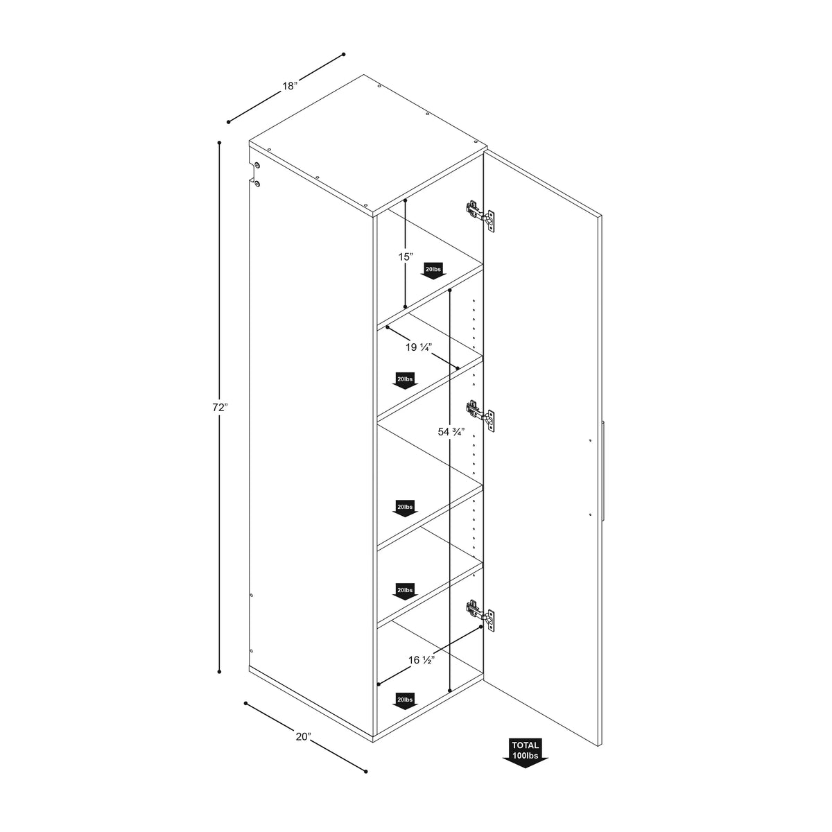 Light Gray Wall Mounted Garage Storage Cabinet N9576