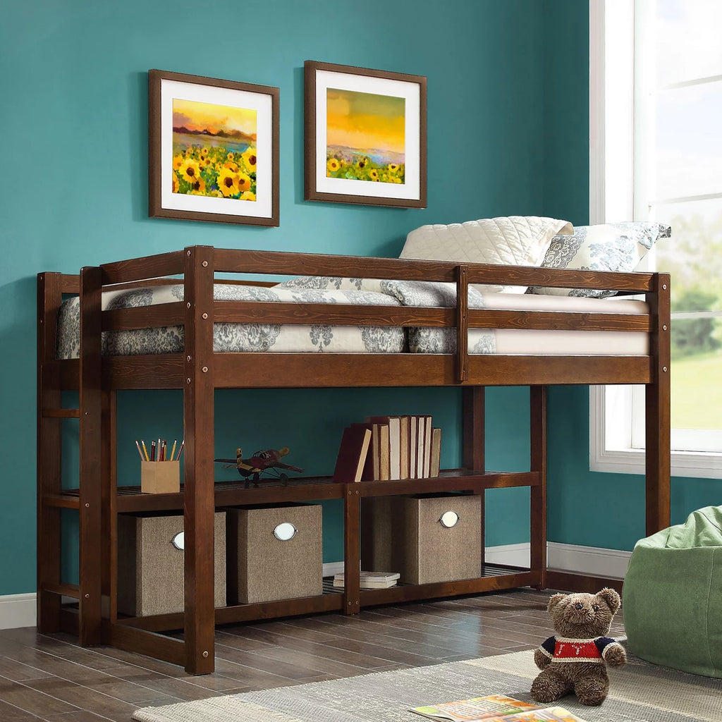 Black Twin Loft Storage Bed Z253401