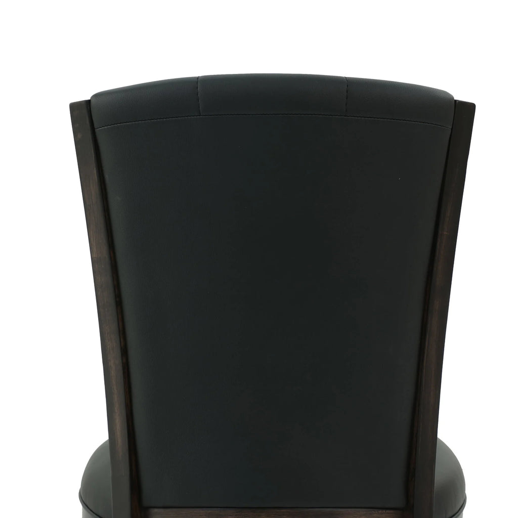 Black Faux Leather Swivel Counter Chair Set of 2 R53007