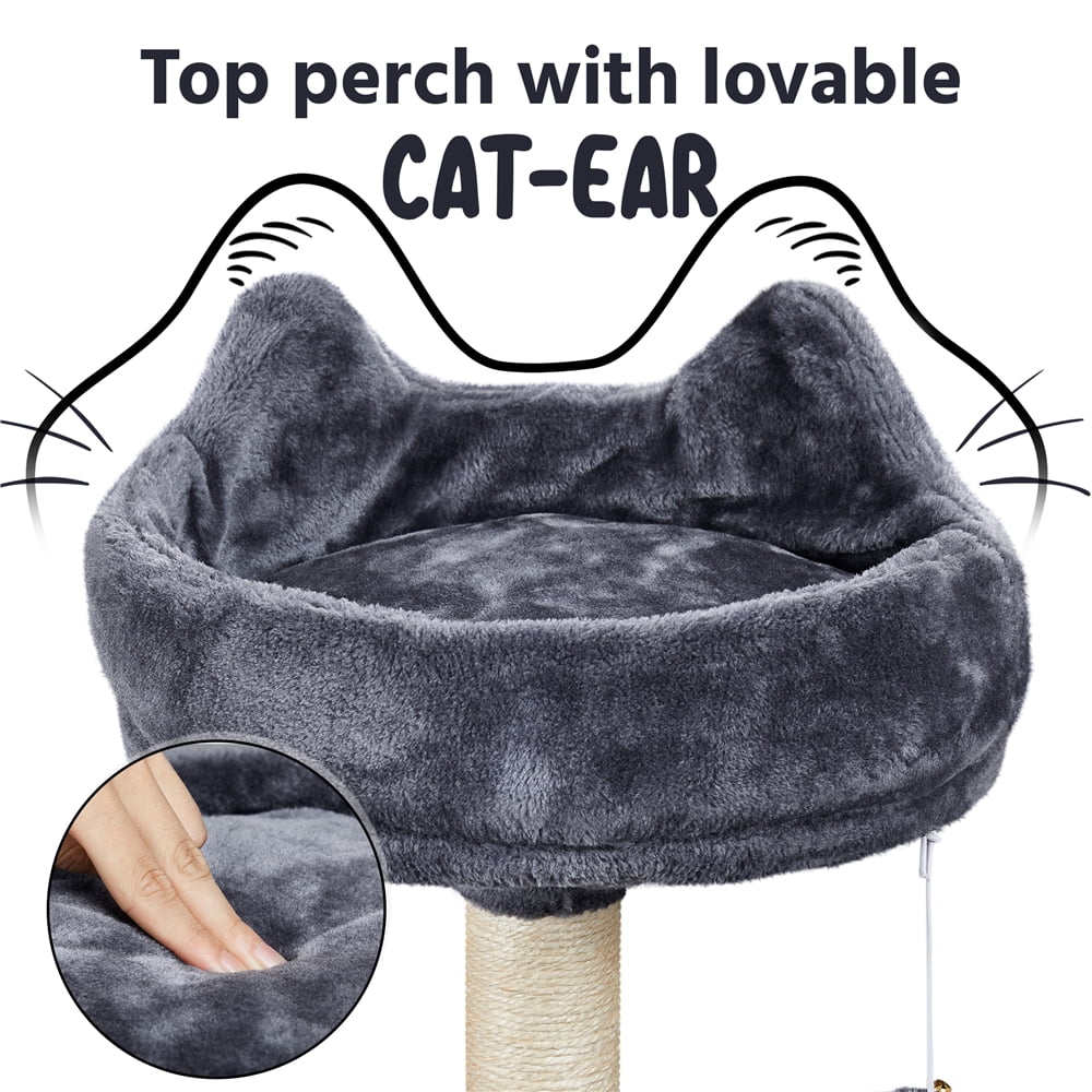 69'' Dark Gray Cat Tree Tower with 2 Condos and Scratching Post P115958