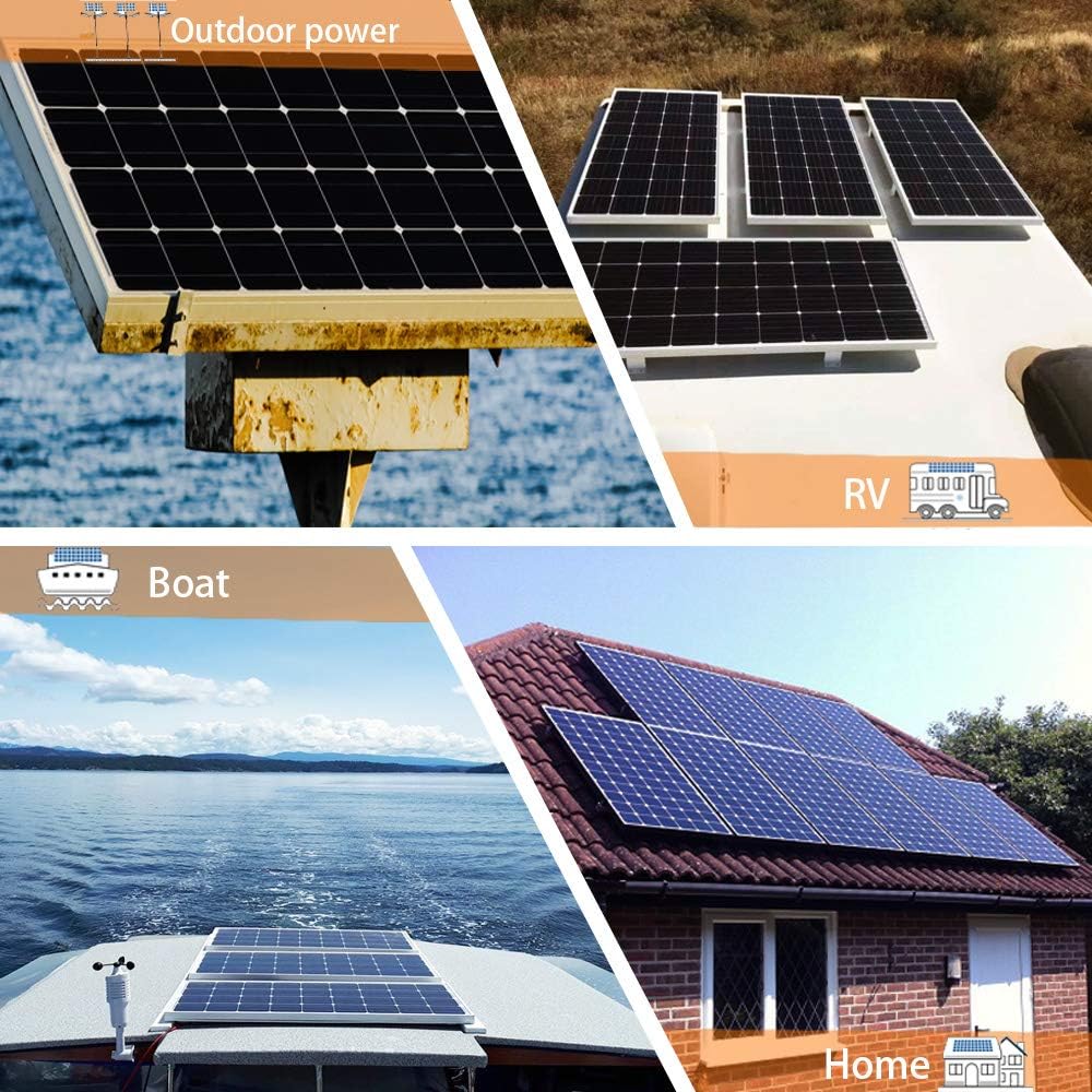 150 Watt 12V Monocrystalline Solar Panel Kit with 20A Charge Controller E310