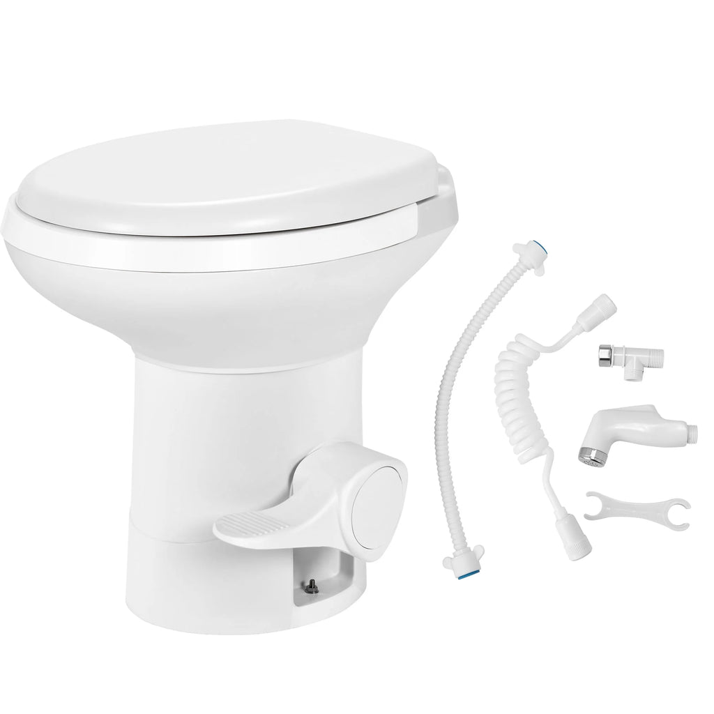 Portable RV Toilet with Pedal Flush White B14703