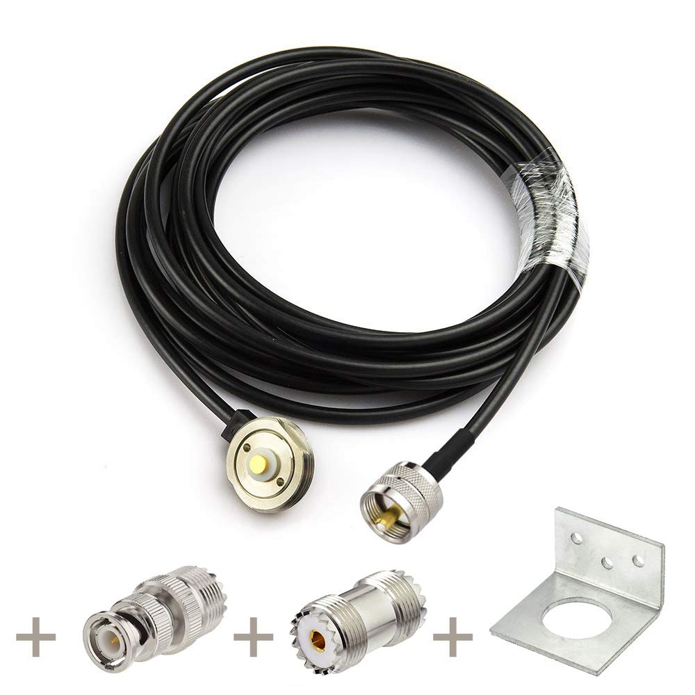 Antenna Mount to PL-259 Cable with L-Bracket and BNC Adapter K122