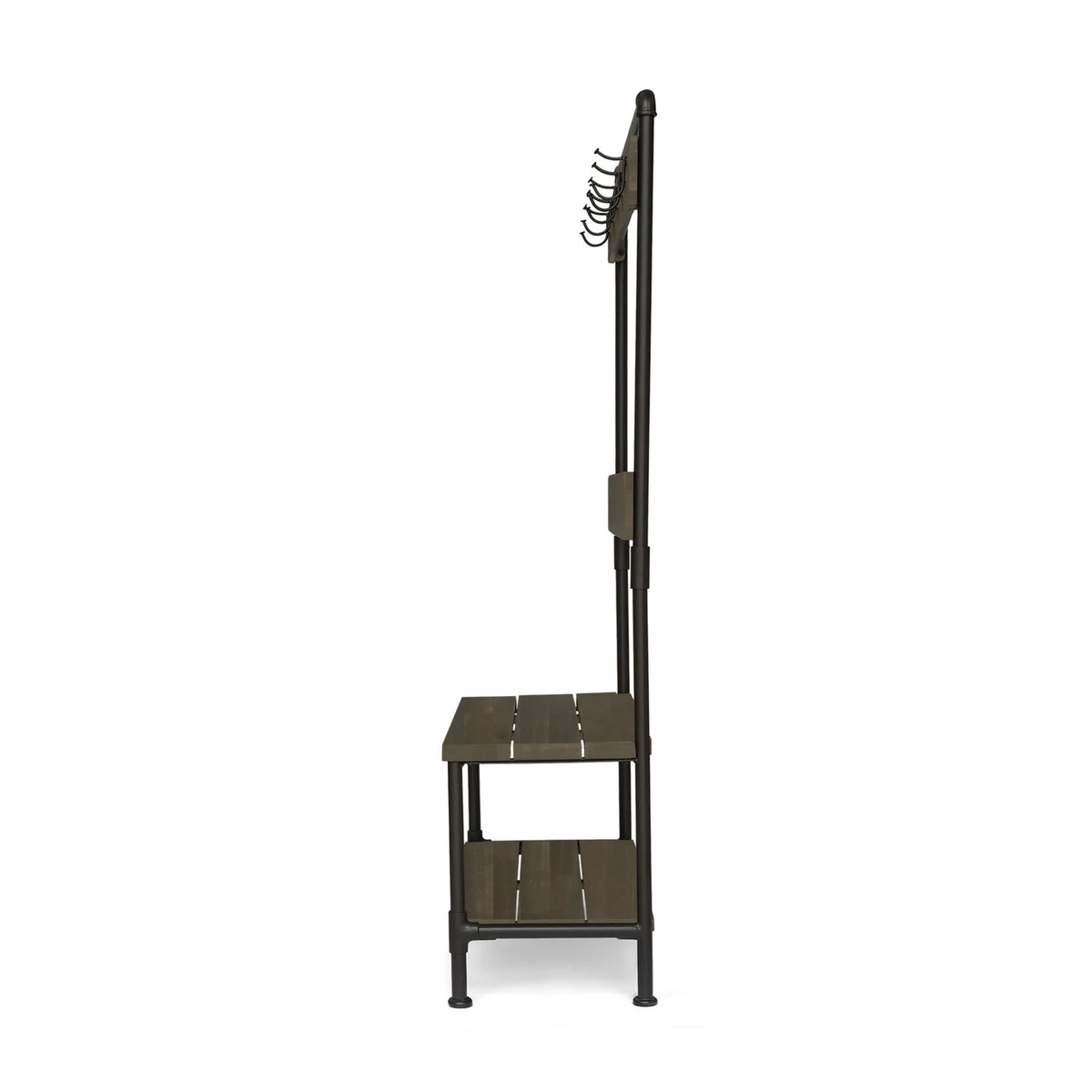 Acacia Wood Storage Bench and Coat Rack K70777