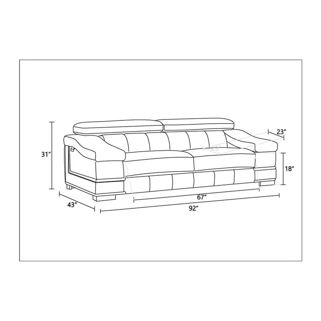 Light Gray Italian Leather Sofa L800671