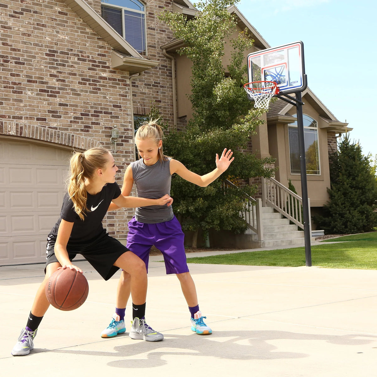 Adjustable Inground Basketball Hoop 44 inch Polycarbonate P567