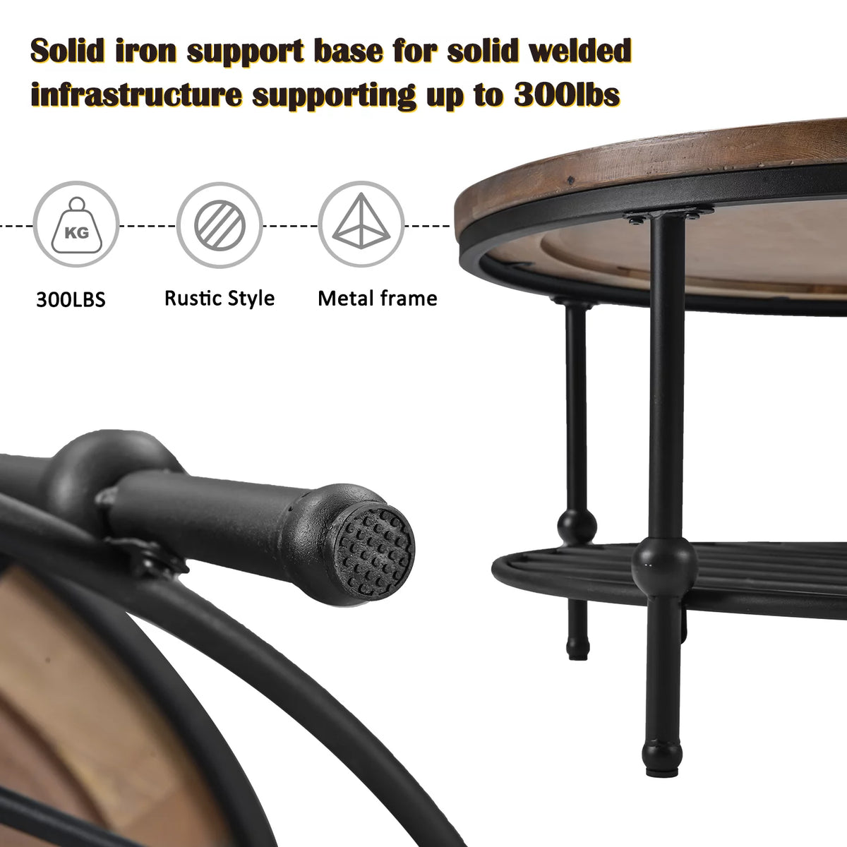 Round Coffee Table with Storage Shelf Z677