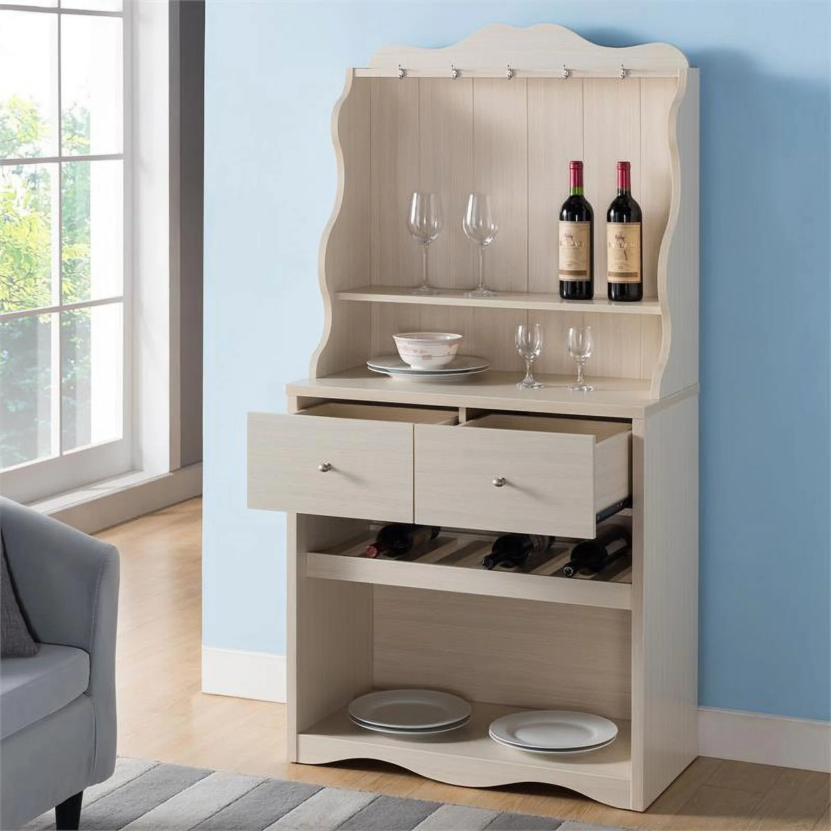 Ivory Wood Baker Rack G291