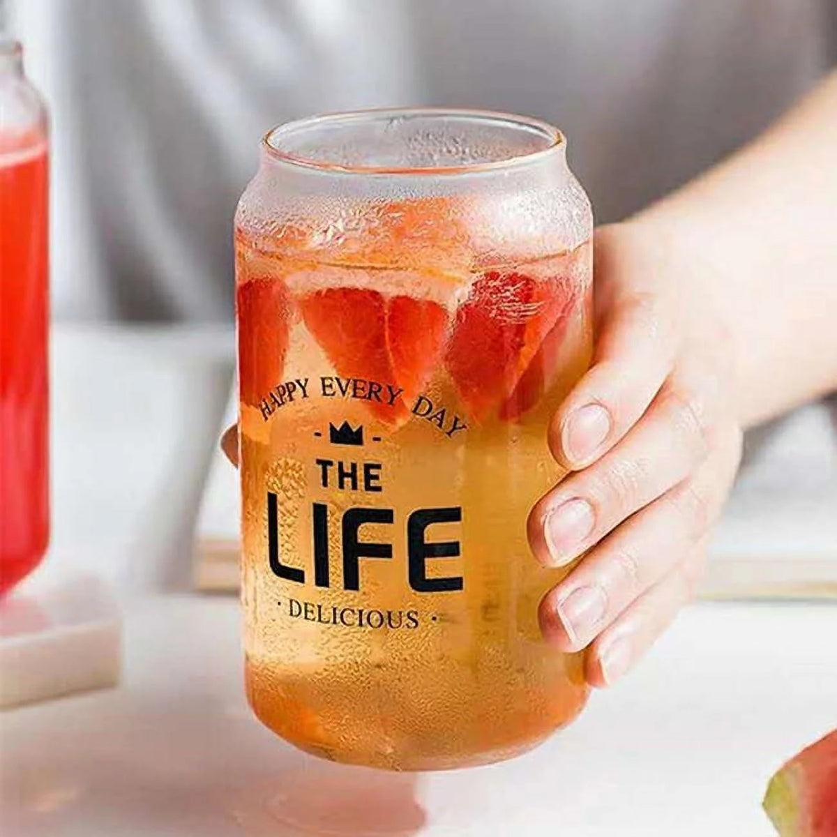 48 Pack 16oz Sublimation Blank Glass Cups with Bamboo Lid and Glass Straw U413402