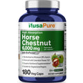 Horse Chestnut 6000mg 180 Veggie Caps Gluten Free Vegan Extract X581879