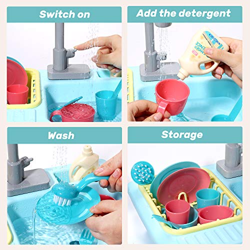 Pretend Play Kitchen Sink Toys with Cooking Stove Pot and Pan P212505