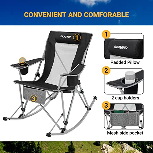 Camping Rocking Chairs Portable Folding BlackGery D78233