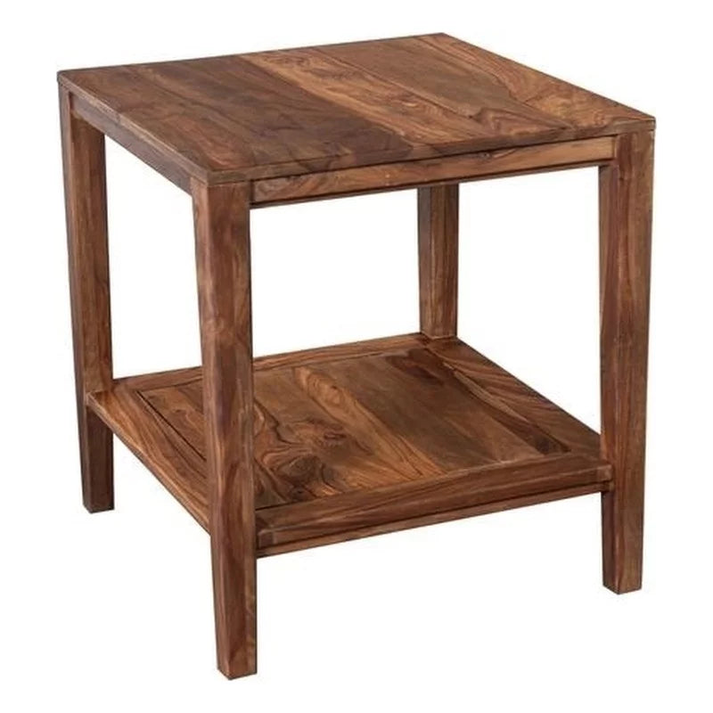 Sheesham Wood End Table Natural Finish Set of 2 V22431